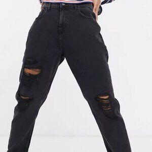 Noisy May Ripped black mom jeans